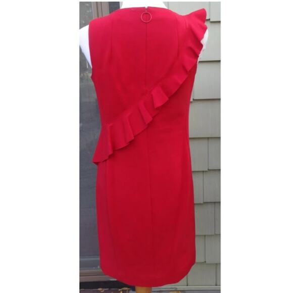 Akris Punto Jersey Sleeveless Ruffle Dress Size 6 US in Red NWT - Picture 2 of 8